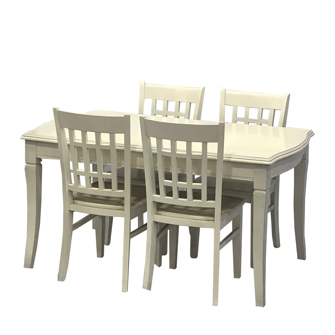 white-wooden-dining-set